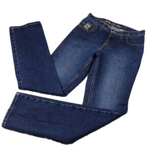 Cruel Girl Slim Five Pocket Dark Wash Low Rise Straight Leg Streetwear Blue Jean